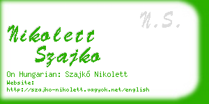 nikolett szajko business card